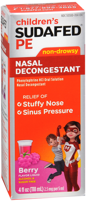 SUDAFED PE NASAL DECONGESTANT LIQUID 4OZ