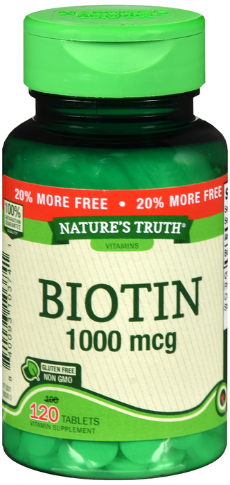 BIOTIN 1000MCG TABLETS 120CT NAT TRUTH