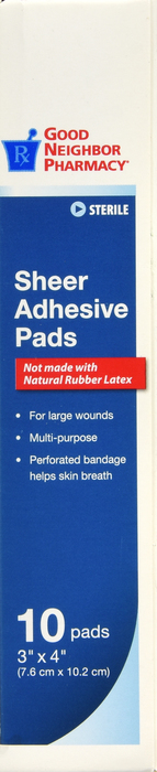 Good Neighbor Pharmacy Sheer Adhesive Pads 3x4 10ct