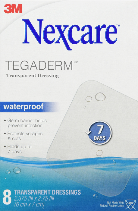 Nexcare Tegaderm Transparent Dressing Waterproof 2.375 in x 2.75 in 8ct