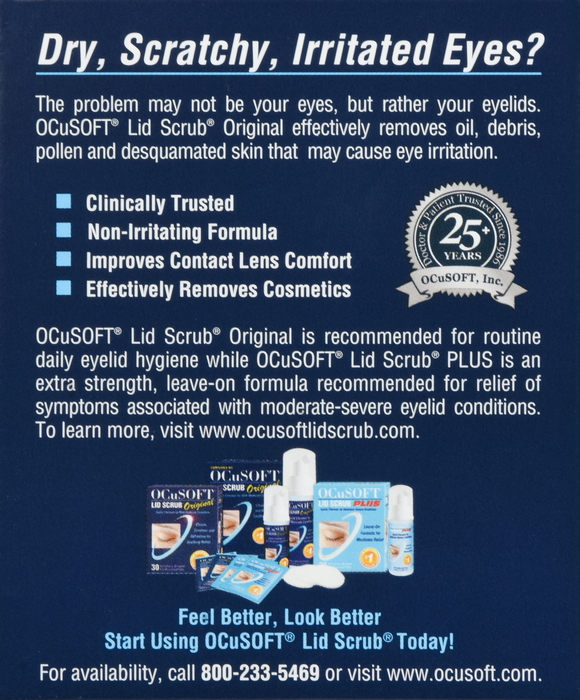 Ocusoft Eyelid Scrub Pre-Moistened Pad 30ct