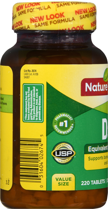 Nature Made Vitamin D-3 2000IU Tablets 220ct