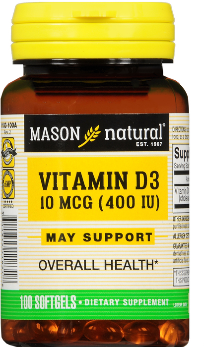 Mason Natural Vitamin D 400IU Softgel 100ct