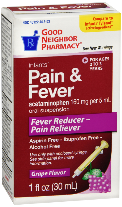 Good Neighbor Pharmacy Infants' Pain and Fever Grape Liquid 1oz