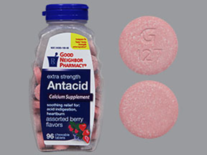 Good Neighbor Pharmacy Antacid Extra Strength 750mg Assorted Berry Flavors Chewable Tablets 96ct