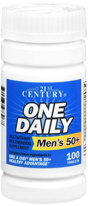 21st Century One Daily Men's 50+ Multivitamin Tablets 100ct