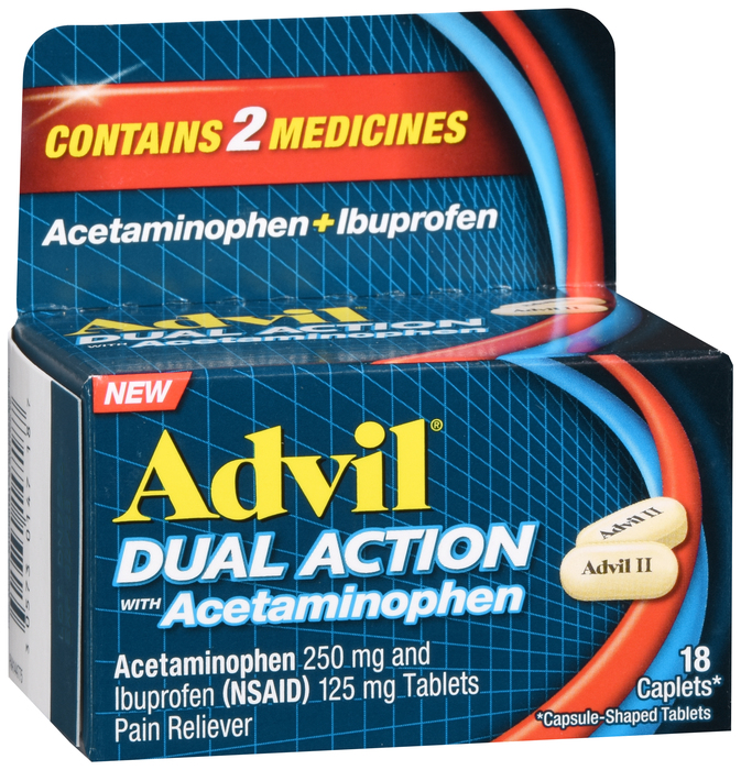 Advil Dual Action with Acetaminophen Caplets18ct