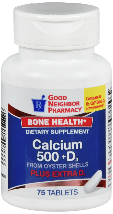 Good Neighbor Pharmacy Calcium +D3 500mg Tablets 75ct