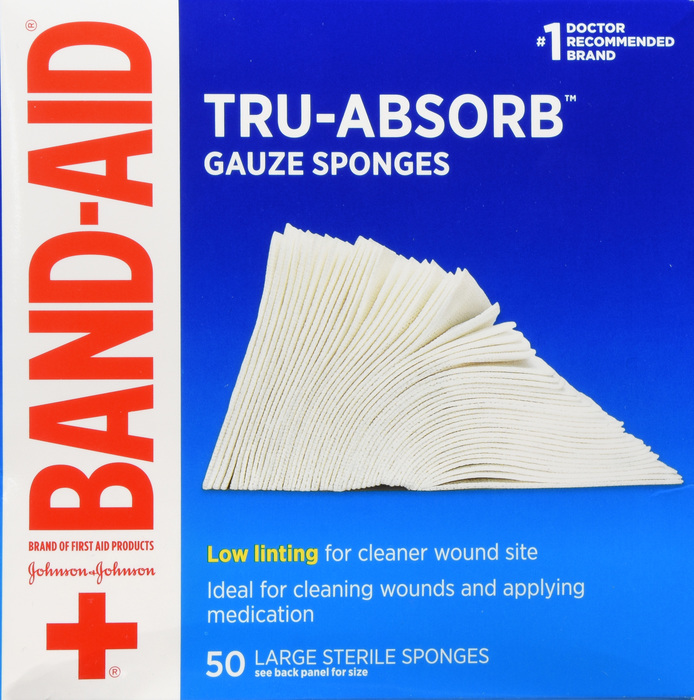 BAND-AID Large Mirasorb Gauze Sponges 50ct