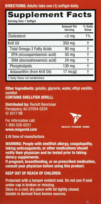 MEGARED OMEGA-3 KRILL OIL 350MG SG 120CT