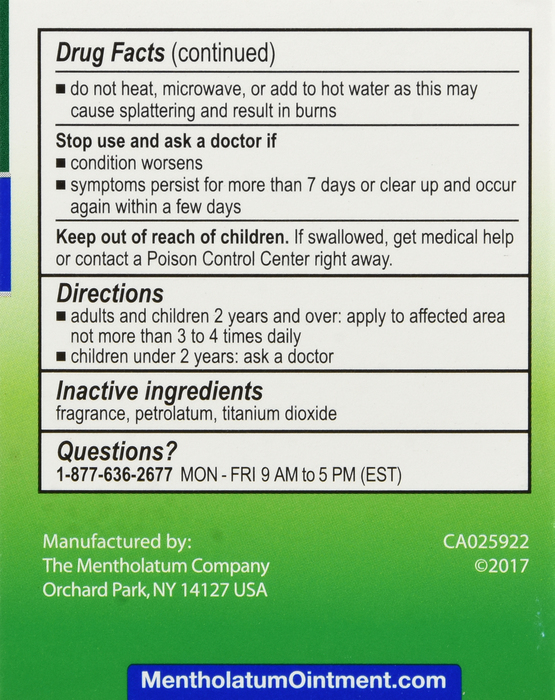 Mentholatum Jar Ointment 3 oz