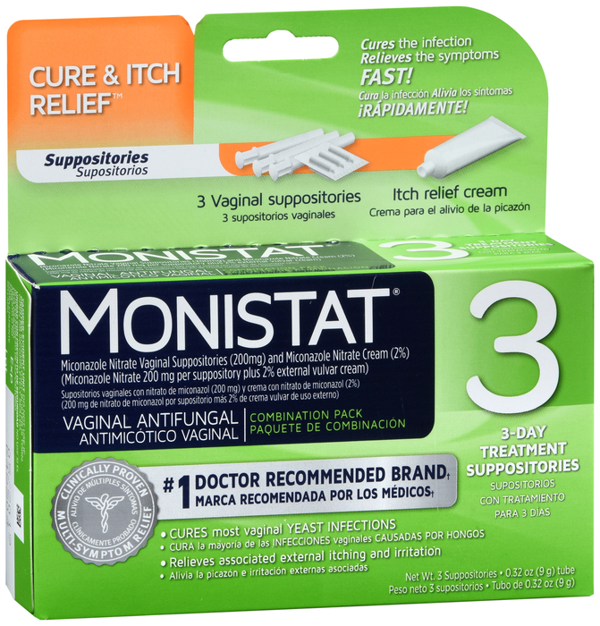 Monistat 3 Vaginal Antifungal Combination Pack 3ct