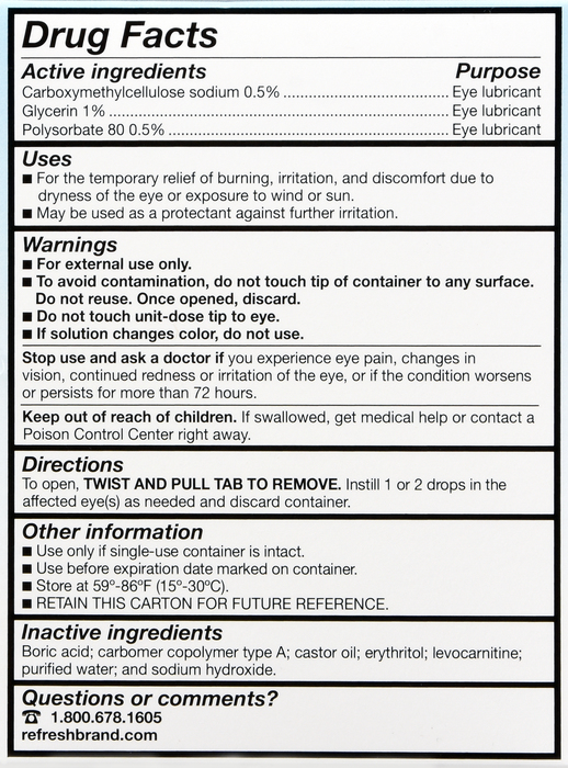 Refresh Optive Advanced Lubricant Eye Drops 30x0.01oz