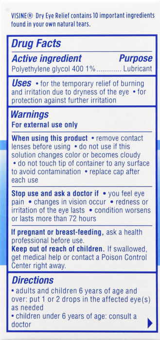 Visine Dry Eye Relief Eye Drops 5oz