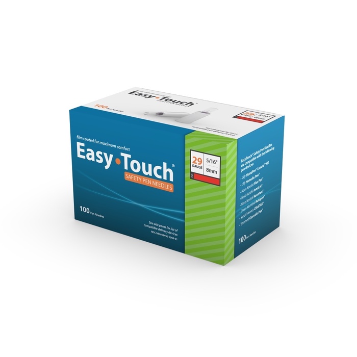 Easy Touch Safety Pen Needles 29Gx8mm 100ct