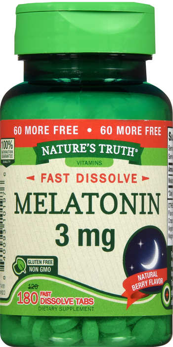 MELATONIN 3MG FD TAB 120 + 60 CT NAT TRU