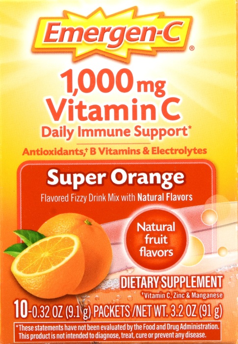 EMERGEN-C VIT C 1000MG ORANGE 10CT