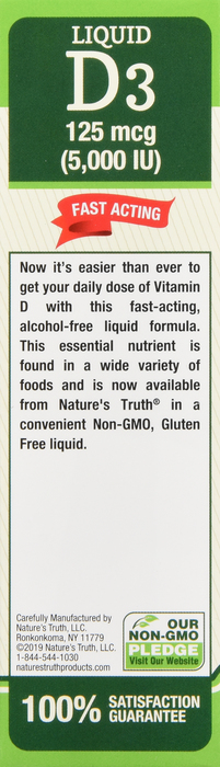 VITAMIN D3 5000IU LIQUID 2OZ NAT TRUTH