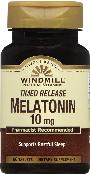 Melatonin 10mg Timed Release Tablets 60ct Windmill