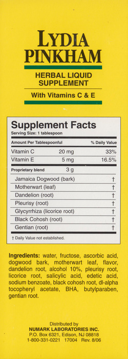 LYDIA PINKHAM HERBAL SUPPLEMENT LIQ 16OZ