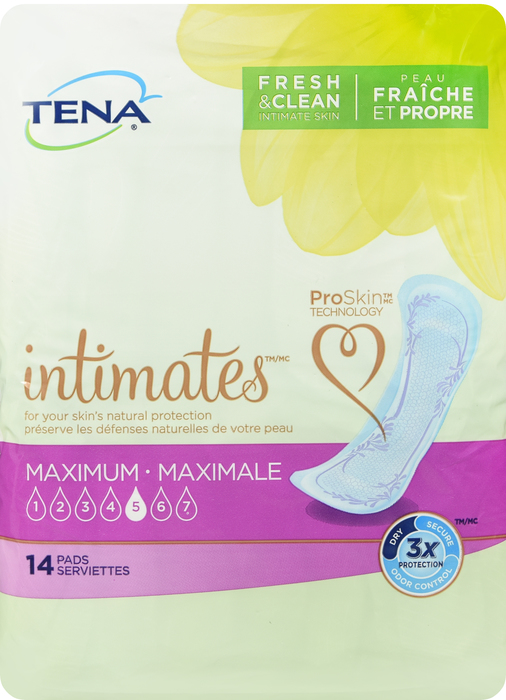 TENA INTIMATES MAX REG PAD 6X14CT