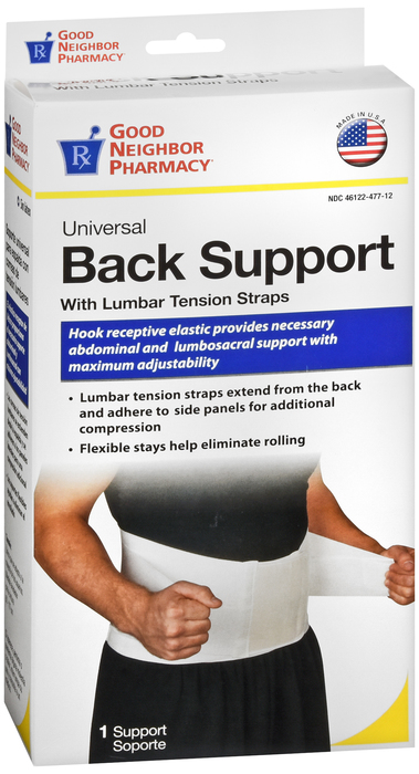 Good Neighbor Pharmacy Universal Back Support w/Lumber Tension Straps White 1ct