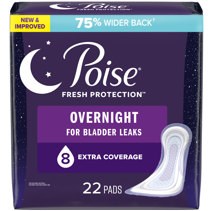 Poise Overnight Extra Coverage Pad 2x22ct