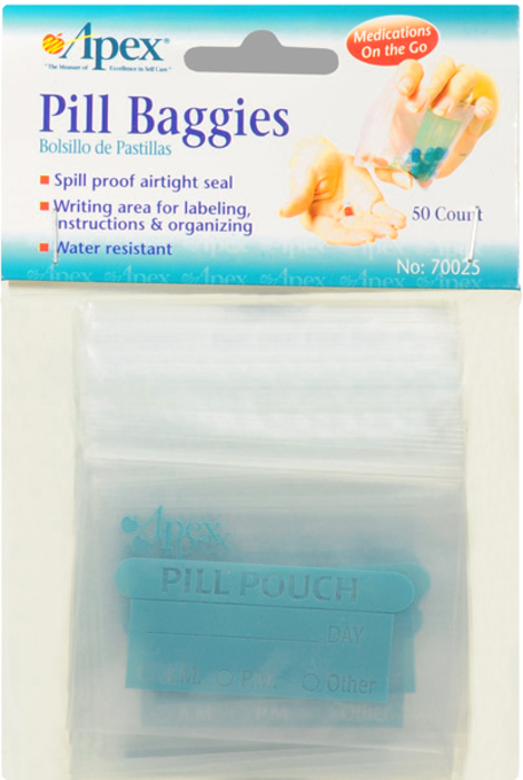 Pill Baggies 70025PKG 50ct Carex