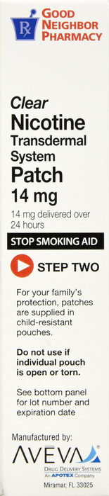 Good Neighbor Pharmacy Nicotine Clear Patch Step 2 14mg 14ct