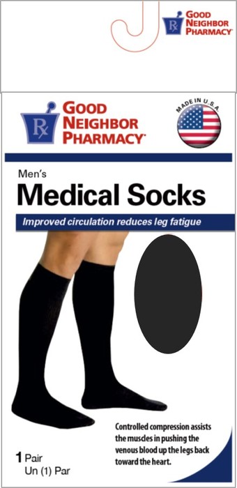 Good Neighbor Pharmacy Knee High Men's Sock 15-20mmHg Black L