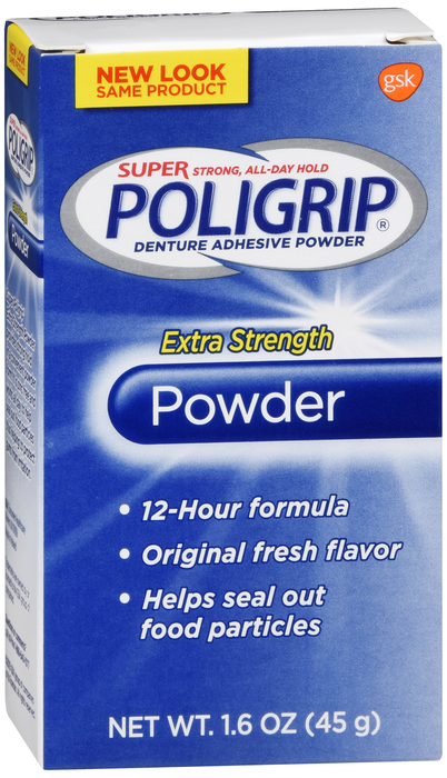 Poligrip Extra Strength Denture Adhesive Powder 1.6oz