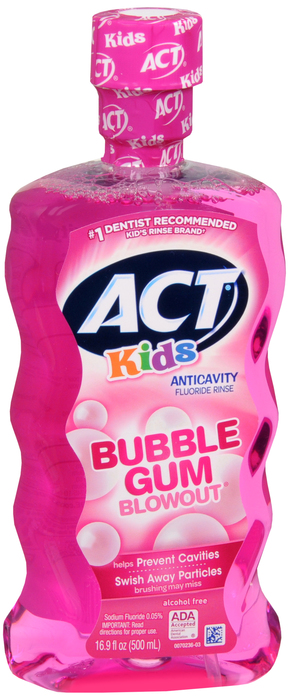 ACT Kids Anticavity Fluoride Rinse Bubblegum 16.9oz