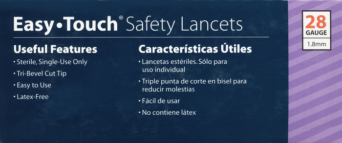 EASY TOUCH LANCET 28G BUTTON ACTV 100CT