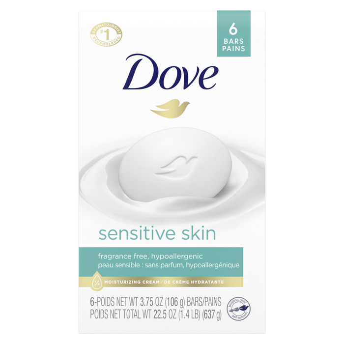 DOVE SENSITIVE SKIN BAR 6X3.75OZ