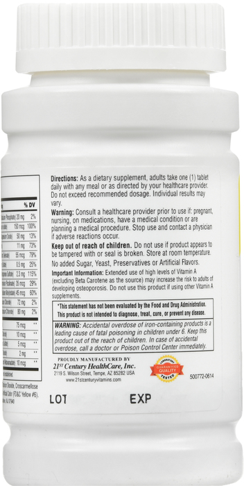 21st Century Sentry Multivitamin And Mineral Tablets 130ct