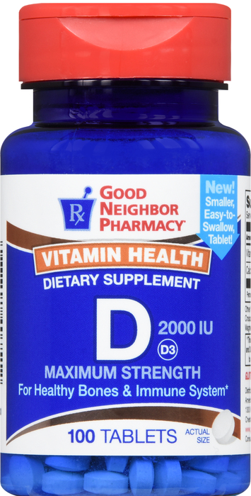 Good Neighbor Pharmacy Vitamin D 2000 IU Tablets 100ct