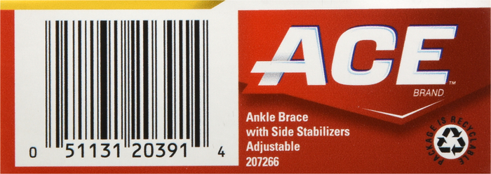 ACE Adjustable Ankle Brace with Side Stabilizers 1ct