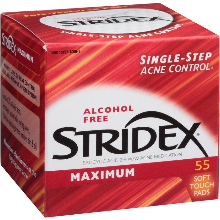 Stridex Maximum Strength Alcohol Free Acne Pads 55ct