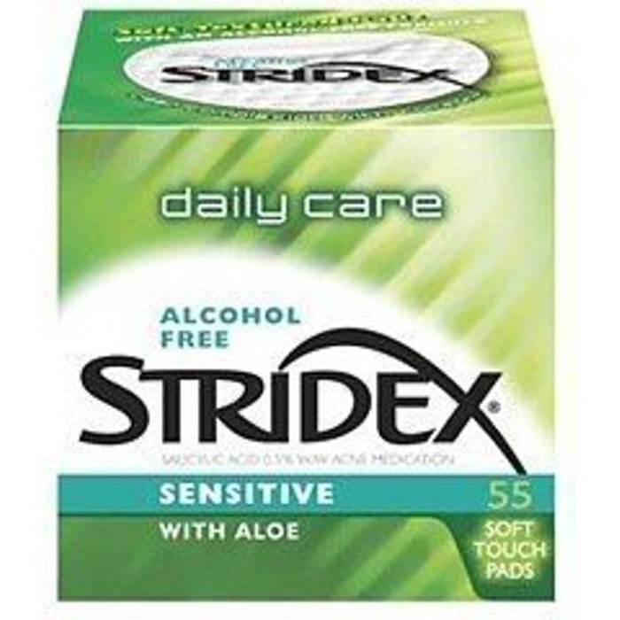 STRIDEX SENSITVE SKIN ALOE MILD PAD 55CT