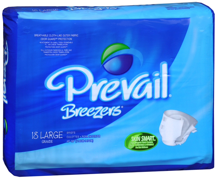 PREVAIL BRIEF BREEZER BREATHABLE LARGE 4X18