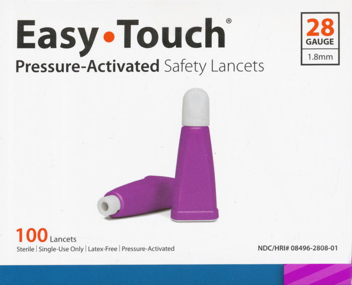 Easy Touch Safety Lancets Pressure Activated 28G 100ct