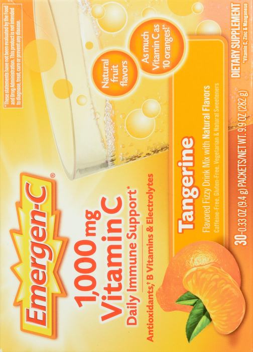 Emergen-C Vitamin C 1000mg Tangerine Packets 30ct