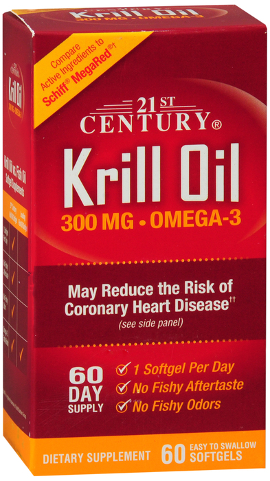 21st Century Krill Oil 300mg Omega-3 Softgels 60ct