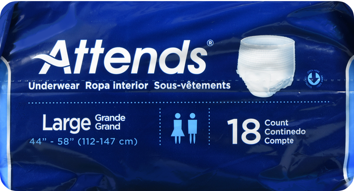 Attends Incontinence Heavy Absorbency Underwear Large 18ct