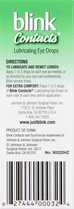 Blink Contacts Lubricating Eye Drops 10ml