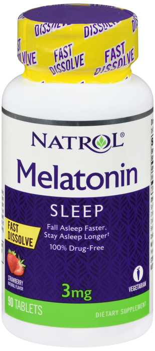 Natrol Melatonin 3mg Strawberry Fast Dissolve Tablets 90ct