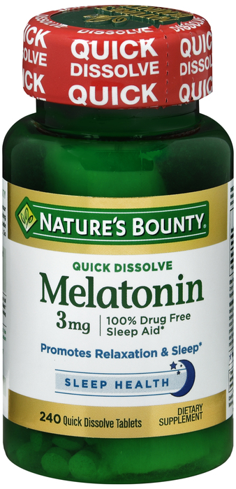 MELATONIN 3MG QUK DIS TAB 240CT NAT BNTY