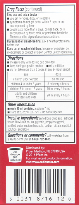 ROBITUSSIN CHILD COUGH COLD CF SYRUP 4OZ