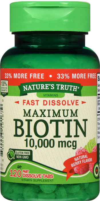 BIOTIN 10000MCG FAST DISS TAB 120CT NAT