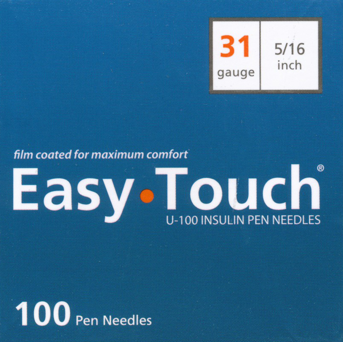 Easy Touch Pen Needles 31Gx5/16in 100ct